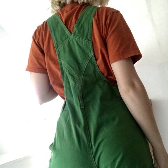 vintage green high waisted overalls - Picture 2 of 5